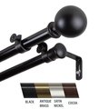 Central Design Julian 0.81 in. Double Curtain Rod, 28-48 in. - Black CE436839